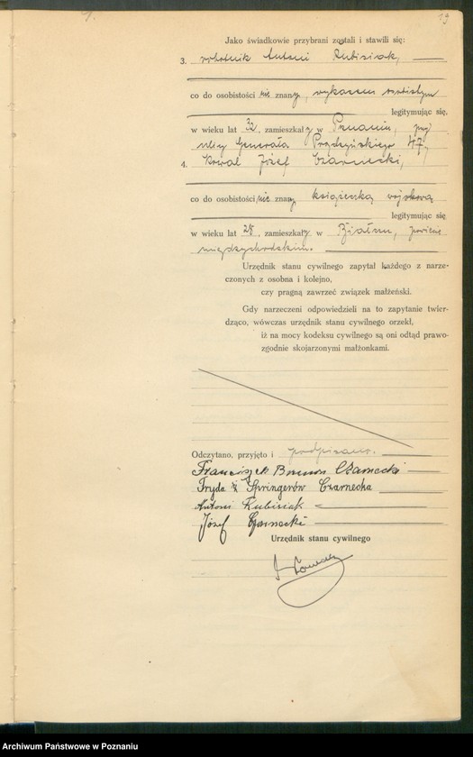 Obraz 20 z jednostki "Księga miejscowa małżeństw tom I [Rejestr główny małżeństw]"