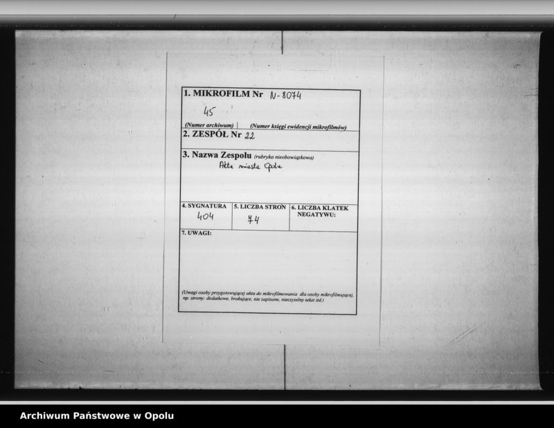 Obraz 2 z jednostki "Acta des Magistrats zu Oppeln betreffend Bismark - Feier pp."