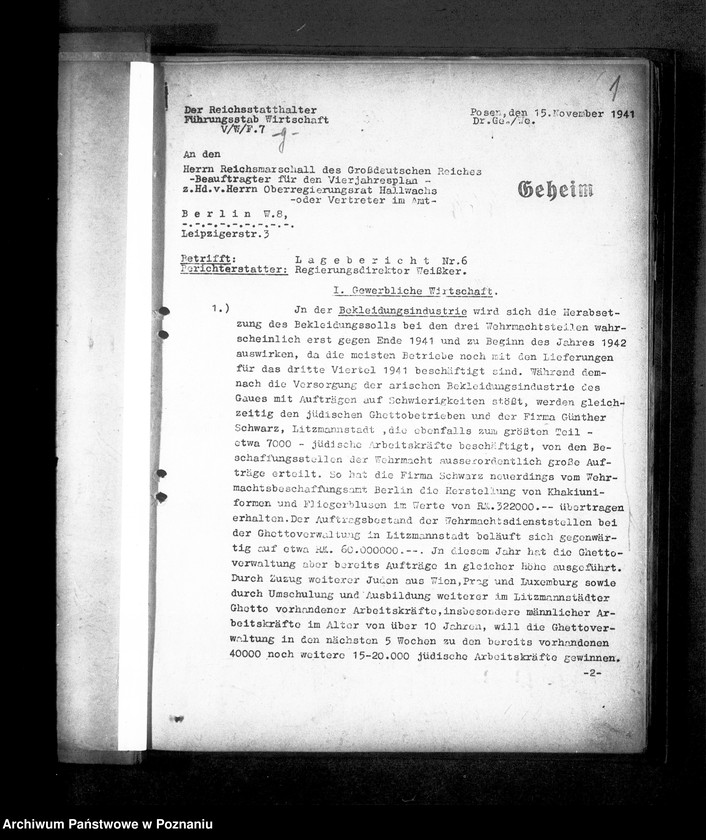 Obraz 5 z jednostki "Lageberichte der Abteilungen für die Zeit vom 1.10.1941. - 31.12.1941"