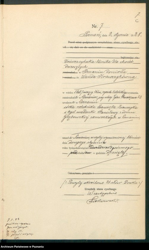 Obraz 9 z jednostki "Księga miejscowa zgonów tom I [Rejestr główny zgonów]"