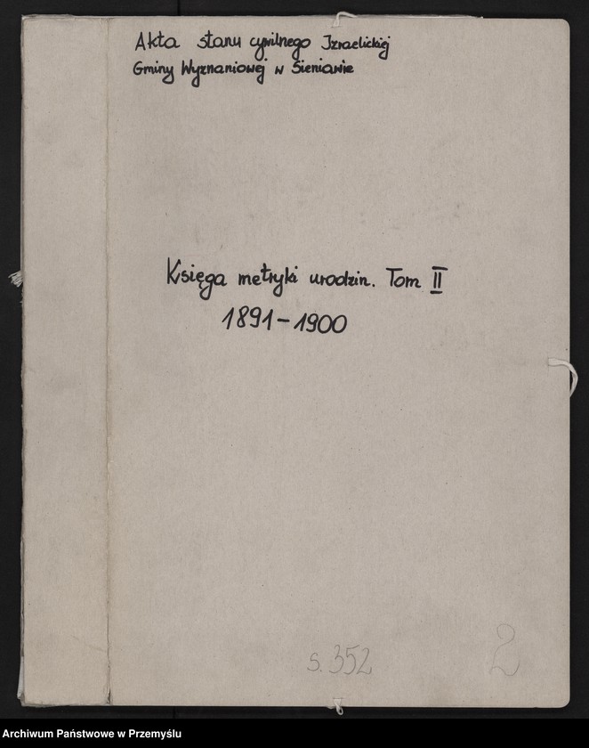 Obraz 2 z jednostki "Księga metryki urodzin. Tom II"