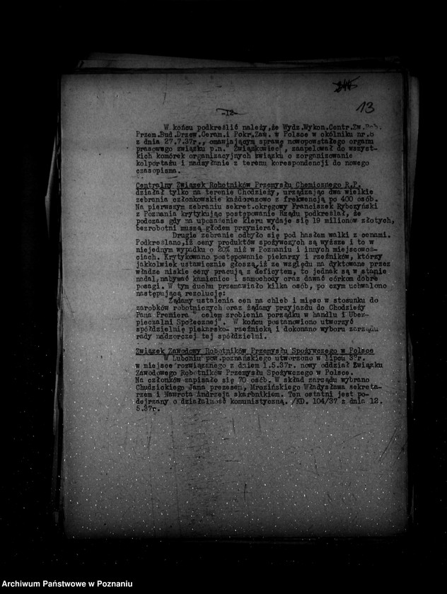 Obraz 18 z jednostki "Sprawozdania okresowe /miesięczne ze stanu bezpieczeństwa/ za miesiące lipiec, sierpień, wrzesień 1937 r. /nr 7-9/"