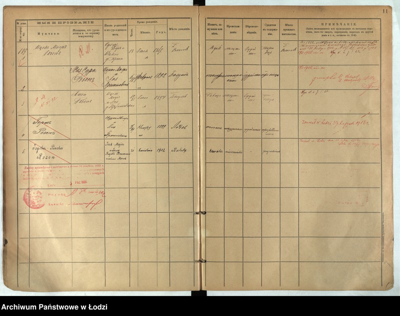Obraz 10 z jednostki "[Księga ludności stałej m. Łodzi guberni piotrkowskiej nr domu 189-192]"