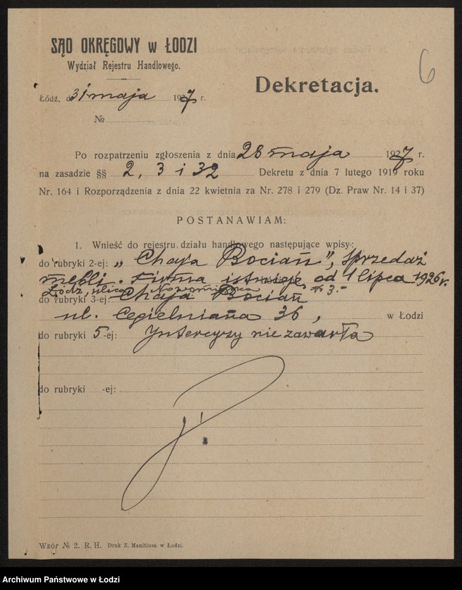 Obraz 8 z jednostki "Chaja Bocian- sprzedaż mebli"