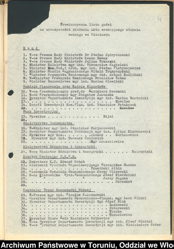 image.from.unit.number "Akt erekcyjny położony w miejscu fundamentów stopnia wodnego we Włocławku w dniu 28.04.1962."