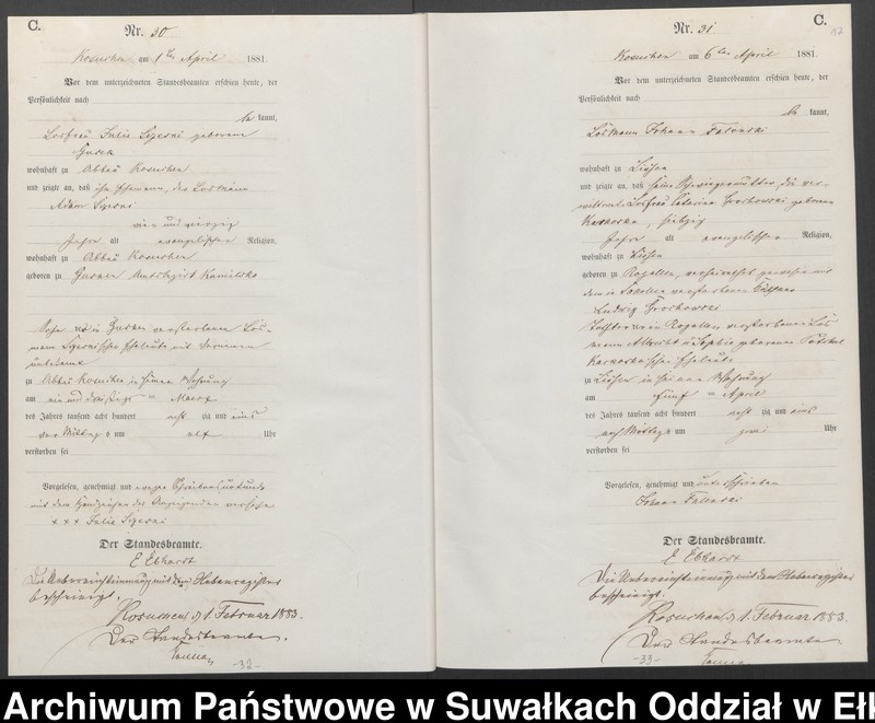 image.from.unit.number "Sterbe-Haupt-Register des Königlichen Preussischen Standes-Amtes Belzonzen Kreis Johannisburg"