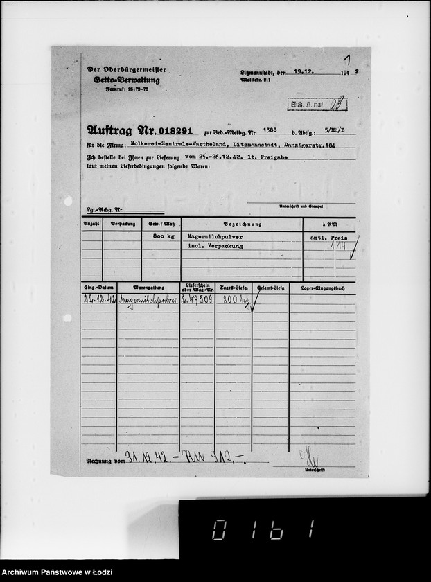 Obraz 5 z jednostki "Lebensmitteleinkauf. Aufträge, [Lieferscheinen und Rechnungen] 18291-18370"