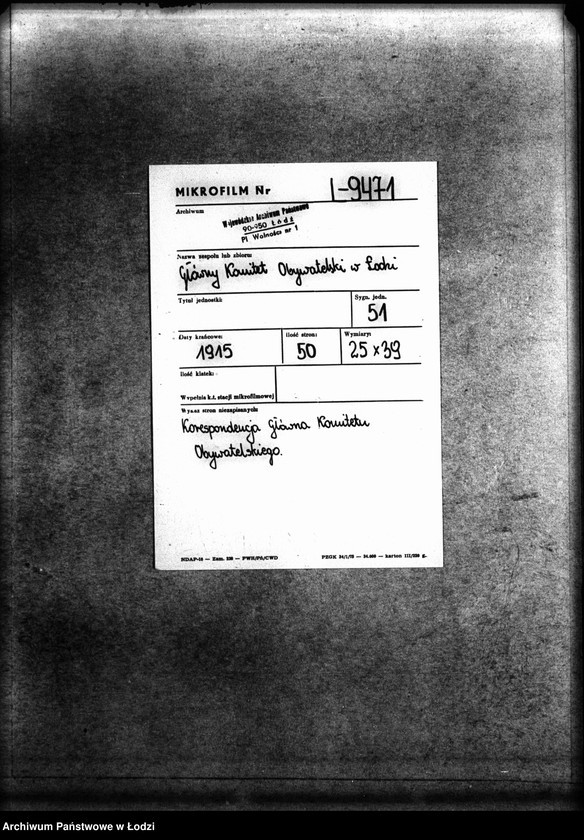 Obraz 2 z jednostki "Korespondencja Głównego Komitetu Obywatelskiego z Komitetem Kontroli"