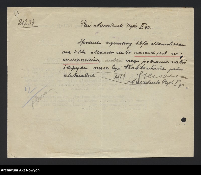 image.from.unit.number "Ewidencja broni i amunicji w jednostkach Policji Państwowej. Wykazy, korespondencja"