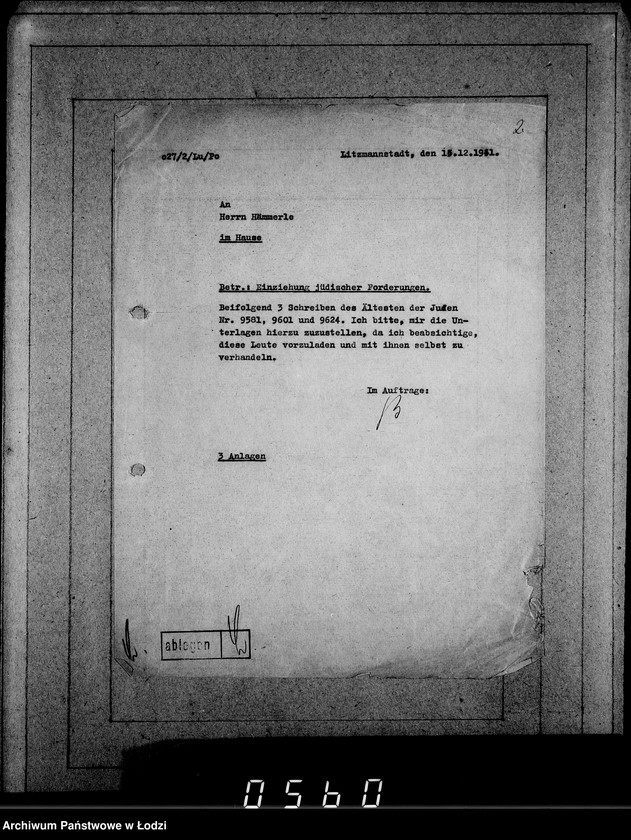 Obraz 6 z jednostki "Korrespondenz mit den Abteilungen im Hause"