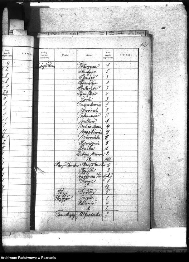 Obraz 18 z jednostki "Wykaz zaraźliwych chorób zwierzęcych Galicja"