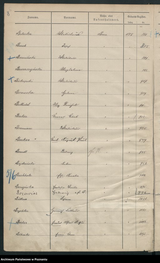 Obraz 11 z jednostki "Spis alfabetyczny urodzeń"