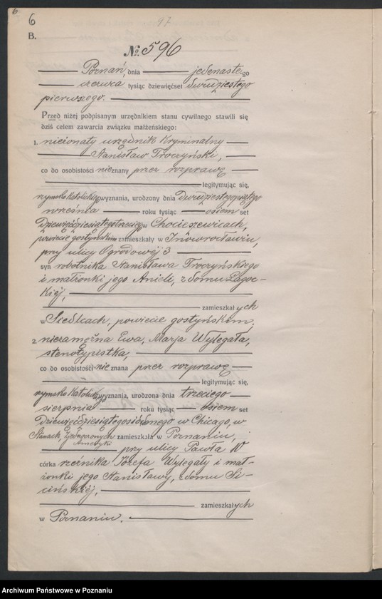 Obraz 8 z jednostki "Księga miejscowa małżeństw tom III [Rejestr główny małżeństw]"