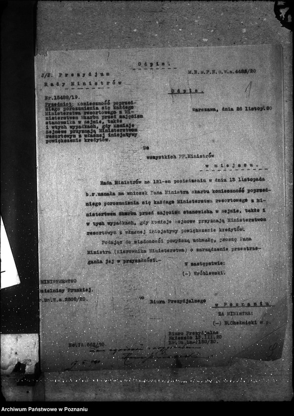 Obraz 5 z jednostki "Sprawy gospodarcze-ogólne Prezydium Rady Ministrów - okólniki 1920"