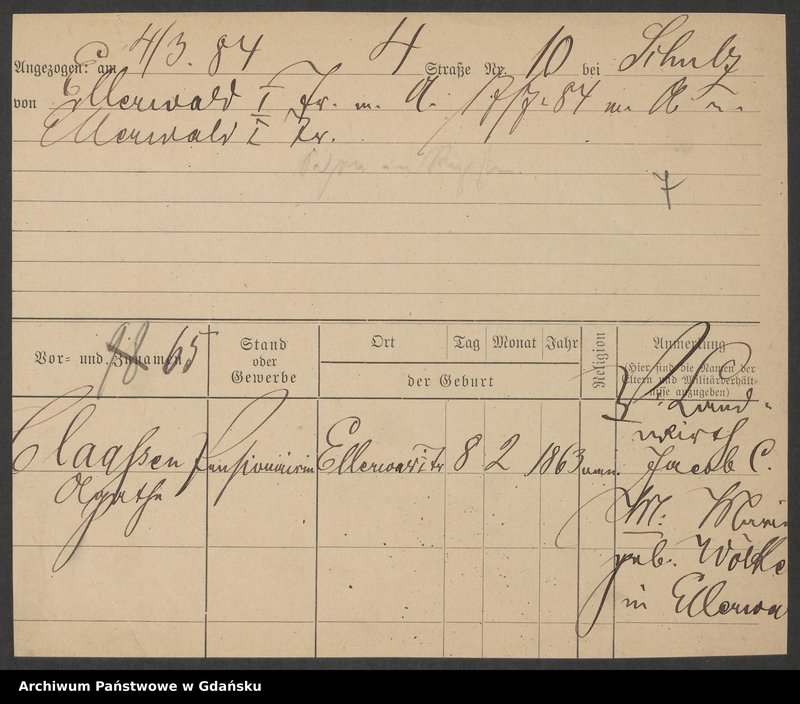 image.from.unit.number "Karty meldunkowe: Claassen - Classen"