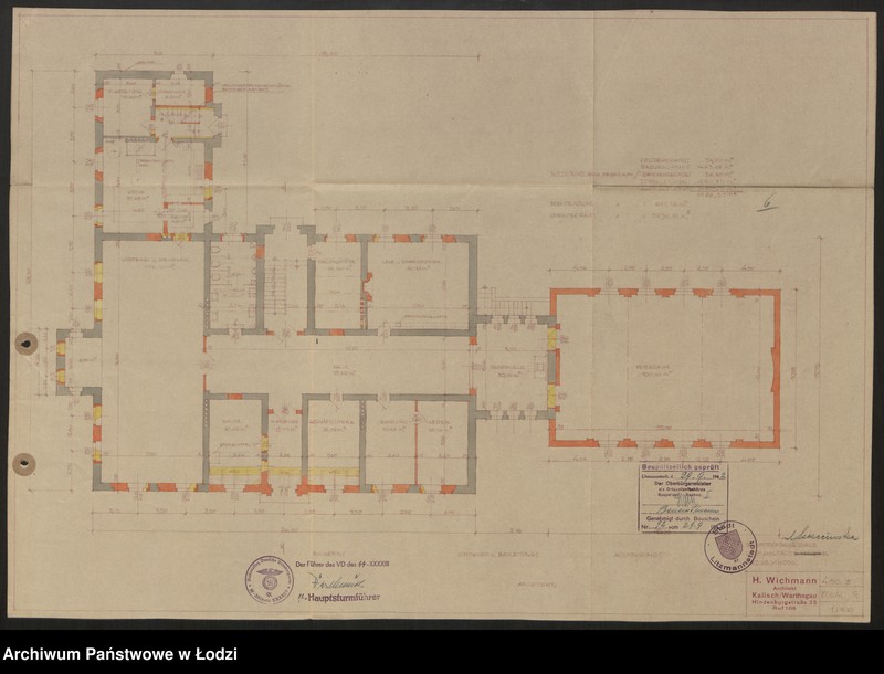 Obraz 7 z jednostki "Szkice budynków SS Unterführerschule przy ulicy Szczecińskiej w Łodzi"