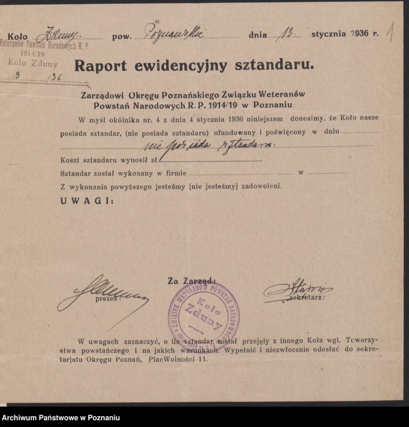 Obraz 4 z jednostki "Zduny, powiat Krotoszyn - akta koła."