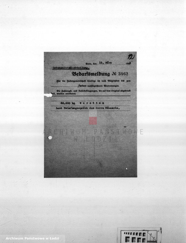 Obraz 15 z jednostki "Bedarfsmeldungen [Skierowane do GV zapotrzebowania na surowce, materiały, narzędzia, maszyny itp. potrzebne resortom pracy do produkcji; zamówienia żywności, lekarstw]"