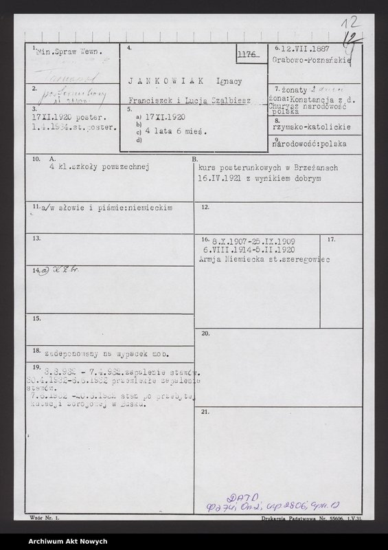 image.from.unit.number "Akta osobowe policjanta z województwa tarnopolskiego - Jankowiak Ignacy"