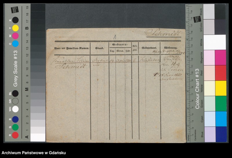 image.from.unit.number "Karty meldunkowe: Schmidt Karoline - Schmidt Nicolaus"