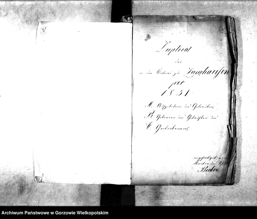 image.from.unit.number "Duplikate der Kirchenbücher von der Parochie Zanzhausen: Zanzhausen (Santoczno), Rohrbruch (Rybakowo), Lotzen (Łośno), Zanzthal (Zdroisko)"
