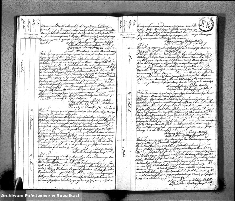 Obraz 7 z jednostki "Księgo Aktów Zeyscia Urzędnika Stanu Cywilnego Gminy Metelskiey Powiatu Seyneńskiego Departamentu Łomżyńskiego od 1-go Stycznia Tysiąc Osimset Trzynastego Roku 1813"