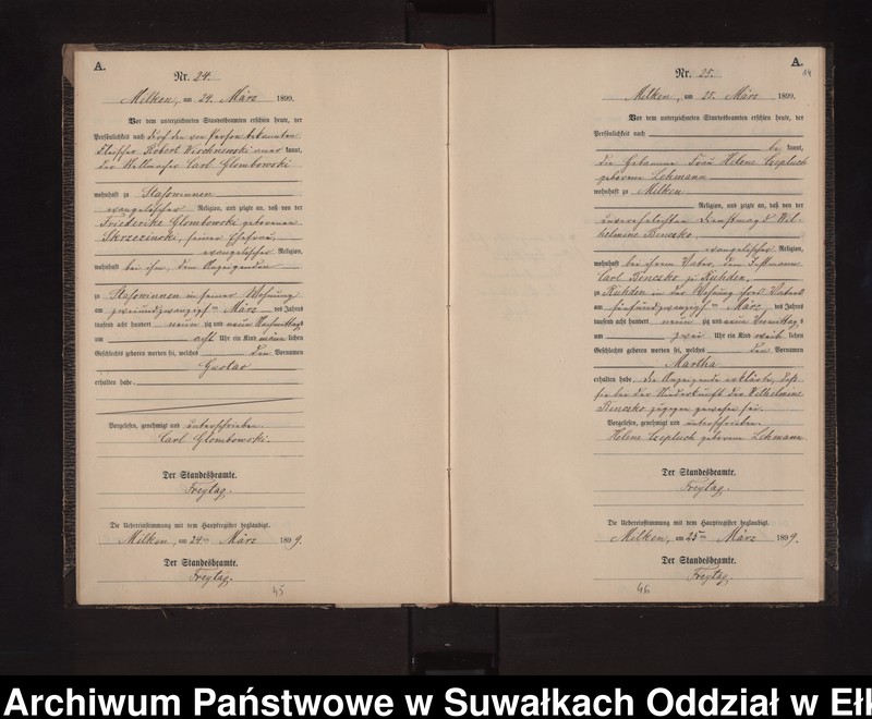 image.from.unit.number "Geburts-Neben-Register des Preussischen Standes-Amtes Stasswinnen Kreis Lötzen"
