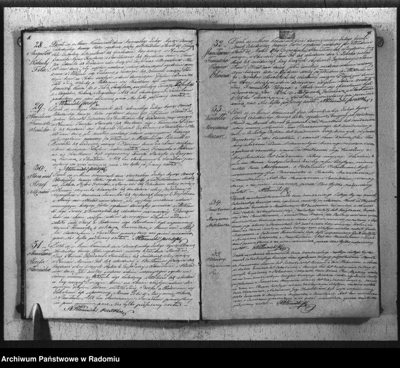 Obraz 7 z jednostki "Duplikat Aktów Cywilno - Religijnych Urodzenia, Zaślubienia i Zejścia Parafii Kozienice Rok 1843 służący"