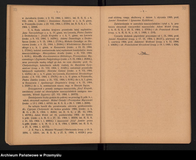 image.from.unit.number "XXI Sprawozdanie Dyrekcji C.k. Gimnazjum w Jarosławiu za rok szkolny 1904/5"