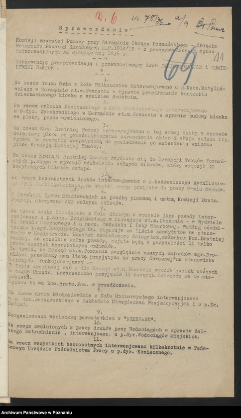 Obraz 14 z jednostki "Korespondencja [spis bezrobotnych członków Związku Powstańców Wielkopolskich."