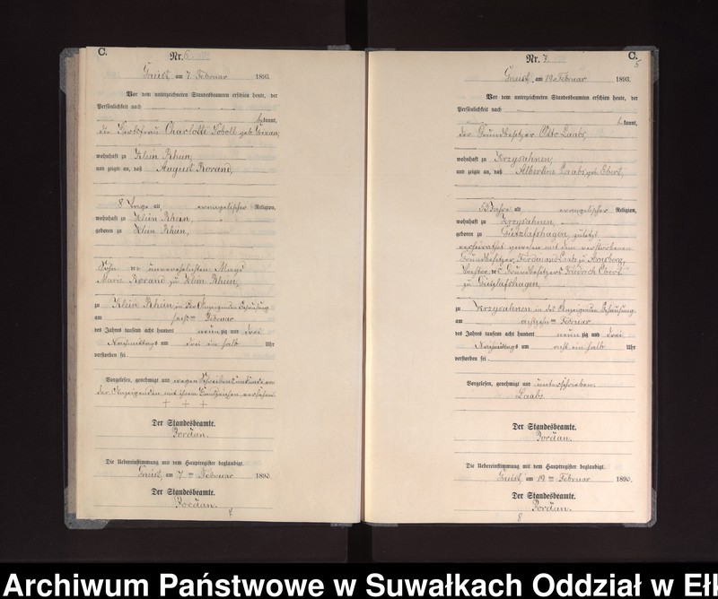 image.from.unit.number "Sterbe-Neben-Register des Königlichen Preussischen Standes-Amtes Gneist Kreis Loetzen"