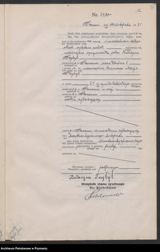 Obraz 15 z jednostki "Księga miejscowa zgonów tom V [Rejestr główny zgonów]"