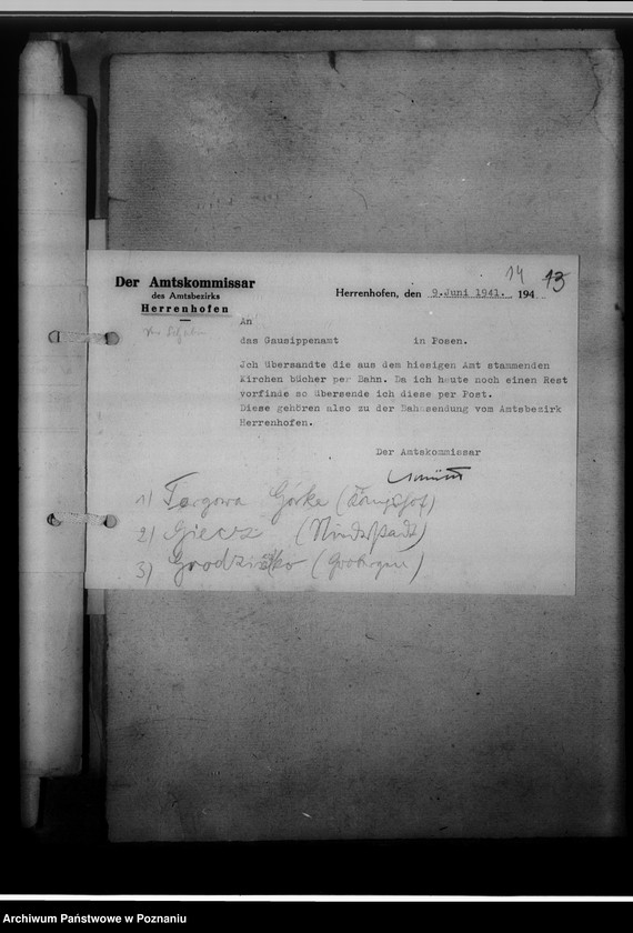 Obraz 18 z jednostki "[Wykaz ksiąg urodzeń, małżeństw i zgonów przejętych z parafii katolickich z powiatu szubińskiego]"