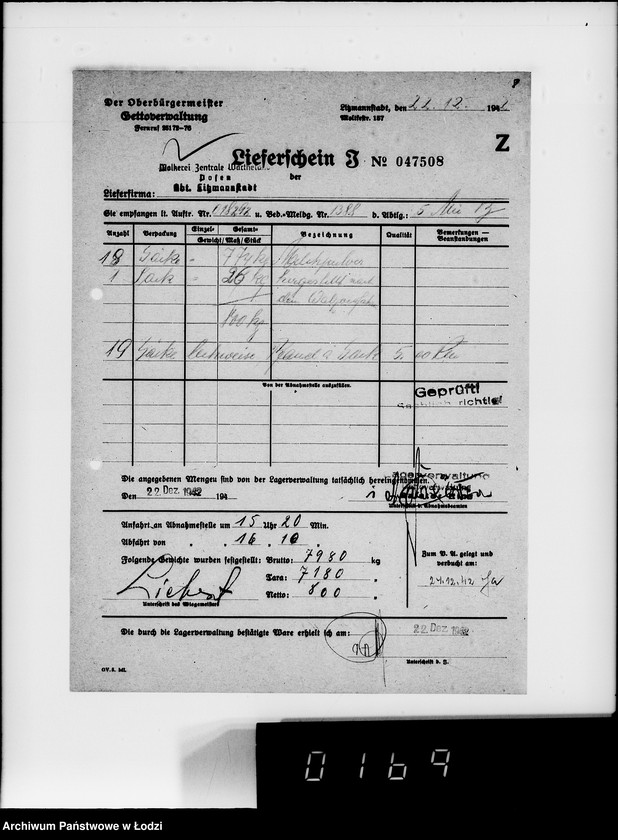 Obraz 12 z jednostki "Lebensmitteleinkauf. Aufträge, [Lieferscheinen und Rechnungen] 18291-18370"