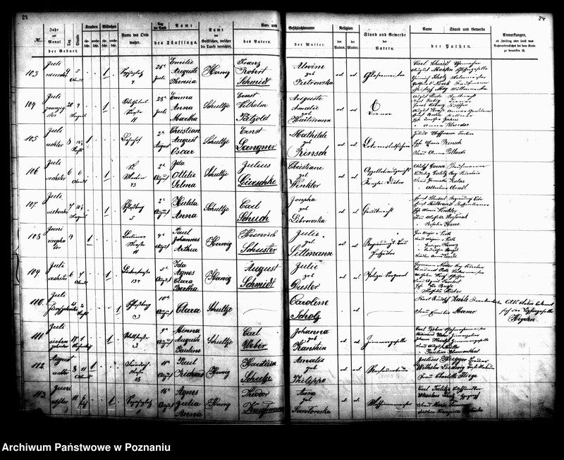 Obraz 14 z jednostki "[Akta ślubów, zgonów, urodzeń i chrztów]"