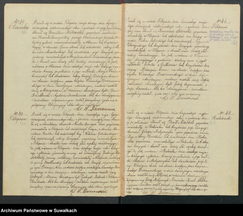 Obraz 13 z jednostki "[Księga akt urodzeń, małżeństw i zgonów parafii rzymskokatolickiej w Filipowie z 1917 roku]"