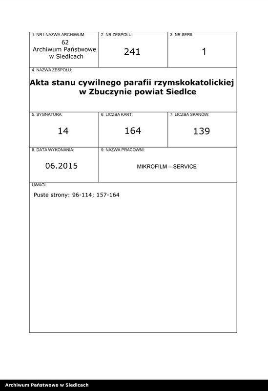 Obraz 1 z jednostki "Akta urodzin, małżeństw, zgonów"