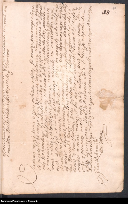 Obraz 18 z jednostki "Liber actorum officii consularis civitatis Posnaniae sub notariatu Stanislai Gąsawski SR.Mtis secretari, officii praesentis notarii necnon vicenotarii Bernardi Stefanowicz iureconsultis Posnaniensis."