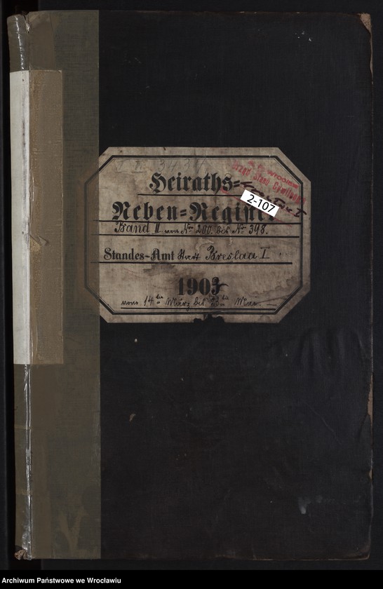 image.from.unit.number "Heiraths-Neben-Register Breslau I 1903 Band 2"