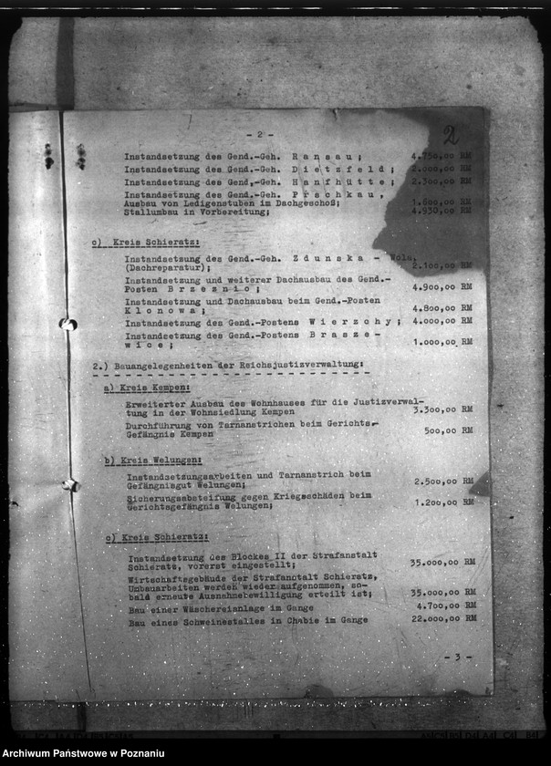 Obraz 6 z jednostki "Kreisbauamt Kempen - Wykaz prac budowlanych dla posterunków policji i urzędów"