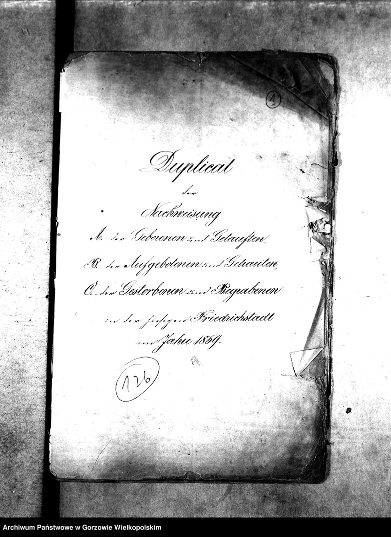 image.from.unit.number "Duplikate der Kirchenbücher von der Parochie Friedrichstadt (przedmieście Gorzowa Wielkopolskiego), Giesen (Jeże), Wepritz (Wieprzyce)"