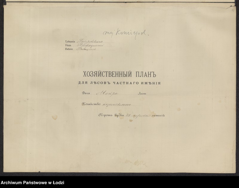 Obraz 7 z jednostki "Obščij plan˝ lesov˝ častnago iměnija Konecpol´ Staryj"