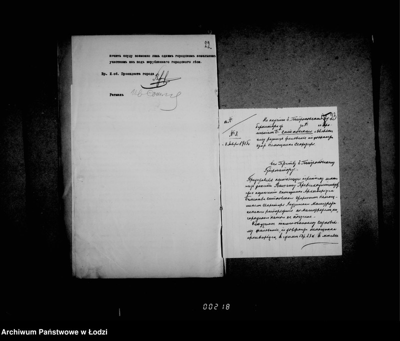 Obraz 19 z jednostki "Černovye otpuski po perepiskam magistrata gor. Lodzi i gorodskoj kassy so vremeni evakuacii po 31 marta 1918 goda"