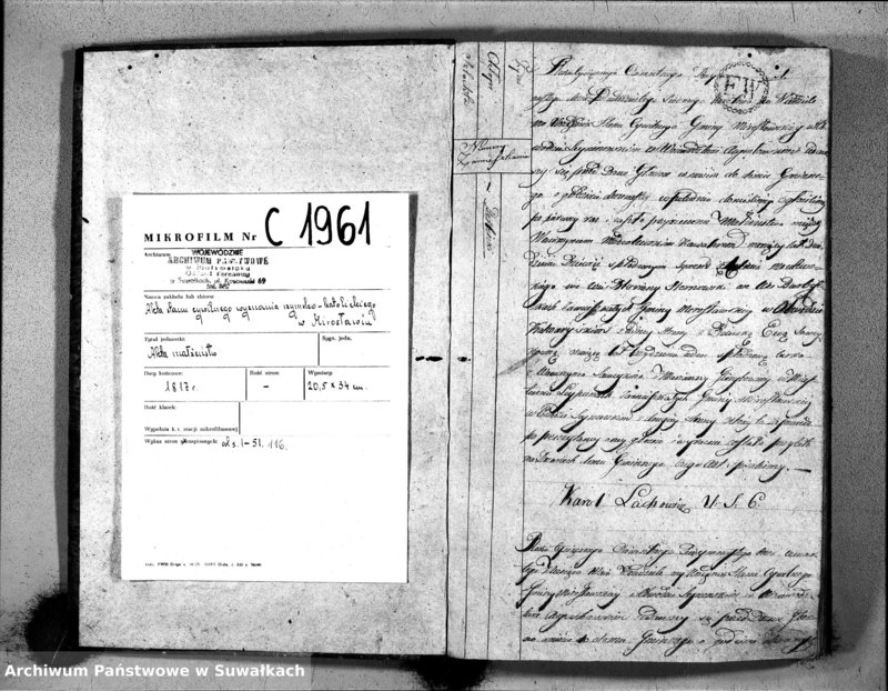 image.from.unit.number "Akta Zaszlubionych Gminy Mirosławskiey Na rok 1817"