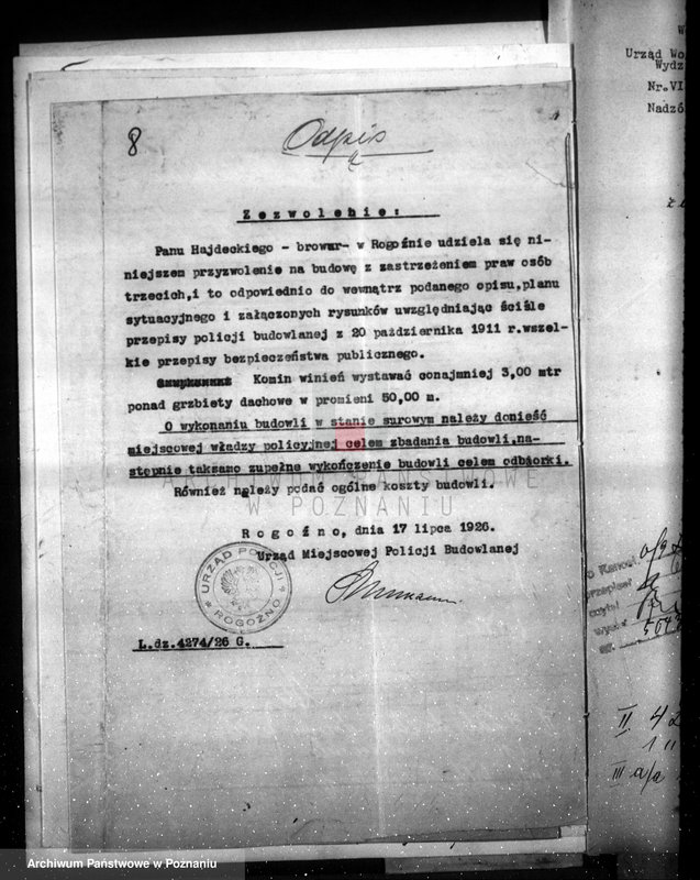 Obraz 14 z jednostki "Browar w Rogoźnie pow. obornicki, własność. J. Hajdecki nr woj. kotła 1093"