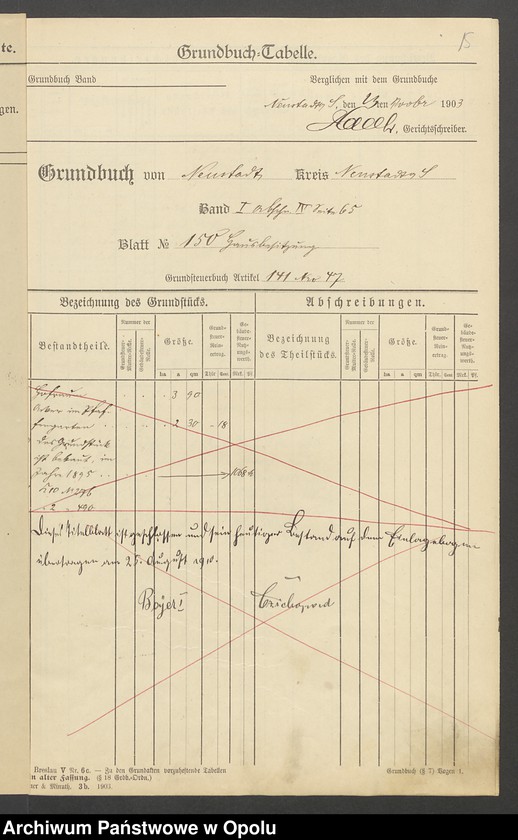 Obraz 18 z jednostki "Grund Akten für Blatt (150 stadt) Neustadt 1854 Eigenthümer: Pelzel Karolina"