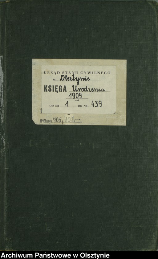 image.from.unit.number "Geburts-Haupt-Register Tom I , Nr 1-439"