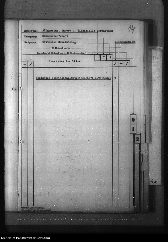 Obraz 18 z jednostki "Aktenverzeichnis (Kommunalaufsicht)"