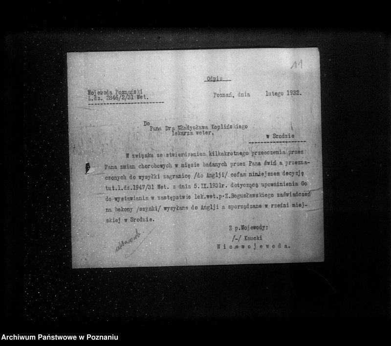 Obraz 15 z jednostki "Akta osobowe lekarza weterynarii dr. Władysława Kaplińskiego"