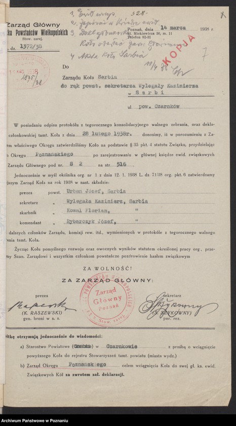 Obraz 11 z jednostki "Sarbia, powiat Czarnków - akta koła."